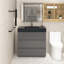 Ensemble de meuble-lavabo simple 35,8 po avec surface solide Rahoul-1258747704-1258747709