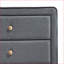 Commodes et amp; Commode 5 tiroirs Mid-Century | Gris clair | Bois et tissu