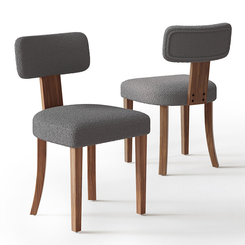 Chaise de salle à manger rembourrée Cenie, Gris
