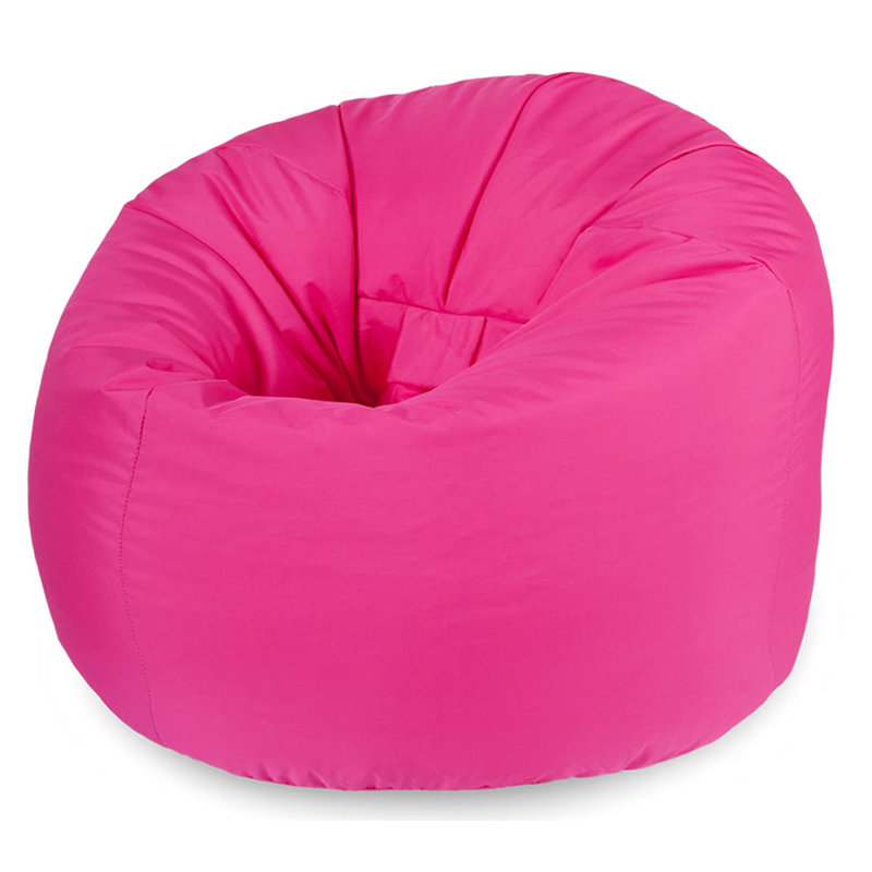 Attenborough Polyester Outdoor Friendly Refillable Bean Bag Chair, Pink, 102cm H x 89cm W x 89cm D