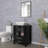  24" Single Bathroom Vanity Set with Ceramic Vessel Sink, Manufactured Wood Top-1811330158-1811330159