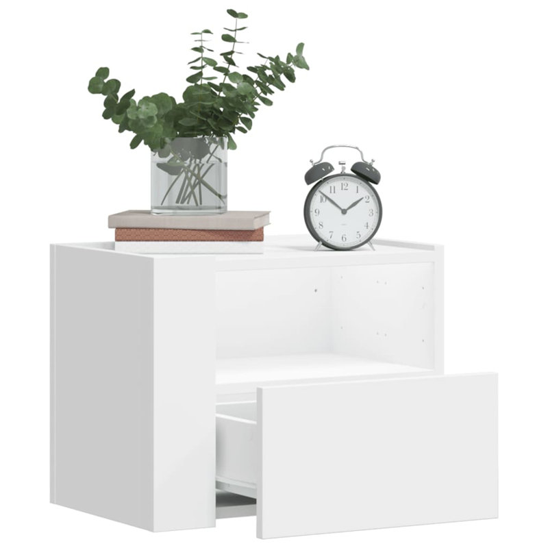 Ciley 45cm W Manufactured Wood Bedside Table, White