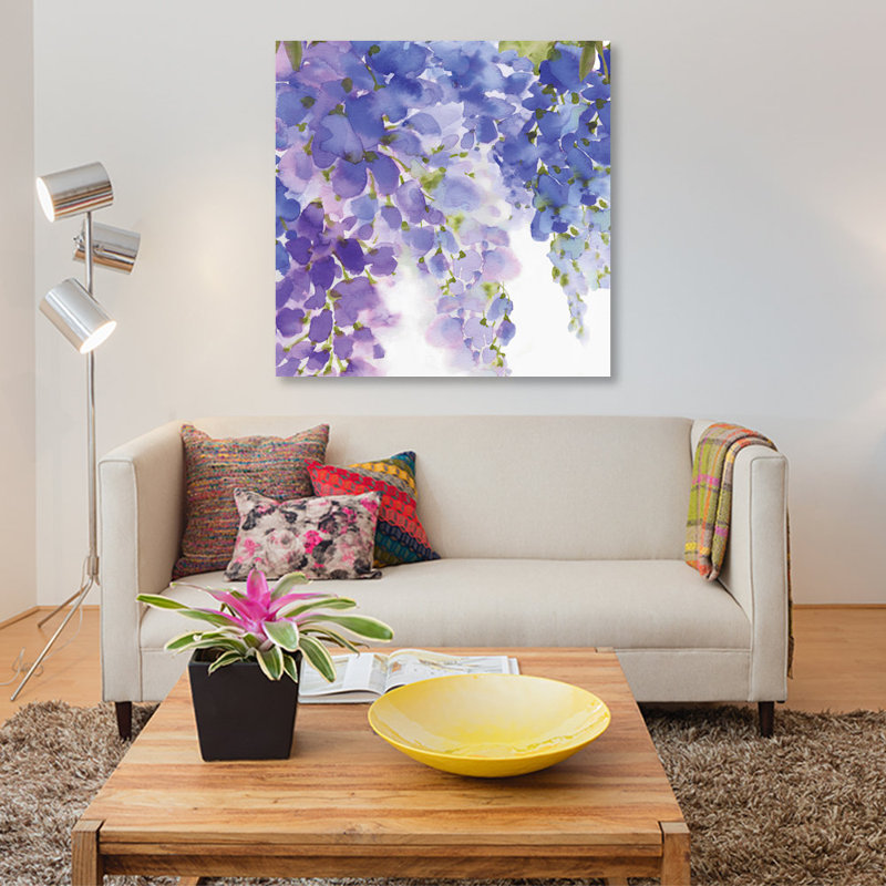 «Wisteria II», reproduction sur toile, H 26 po x l 26 po x P 1,5 po, Pas de tapis, Toile tendue