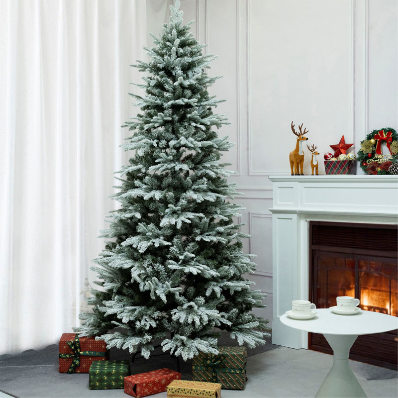 Sapin de Noël floqué / givré Valentina, 6'
