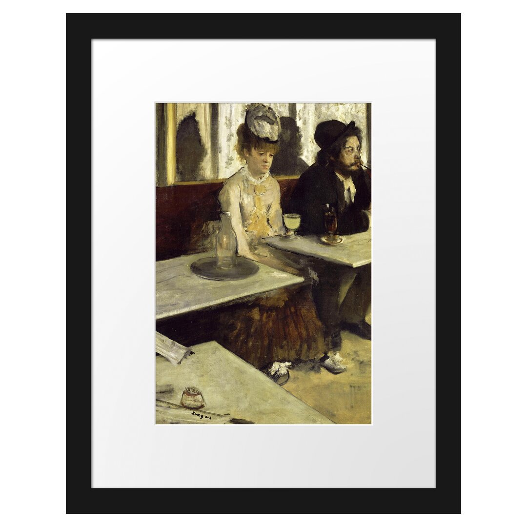 Gerahmter Kunstdruck In a Café von Edgar Degas