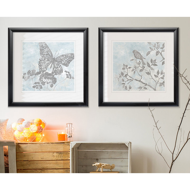 «Soft Silhouette Butterfly», ensemble de 2 reproductions d'art sur papier