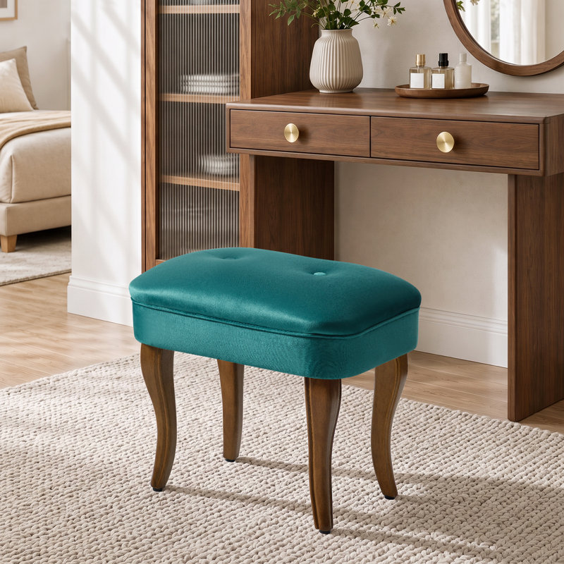 Chaise de coiffeuse en bois massif, Marine