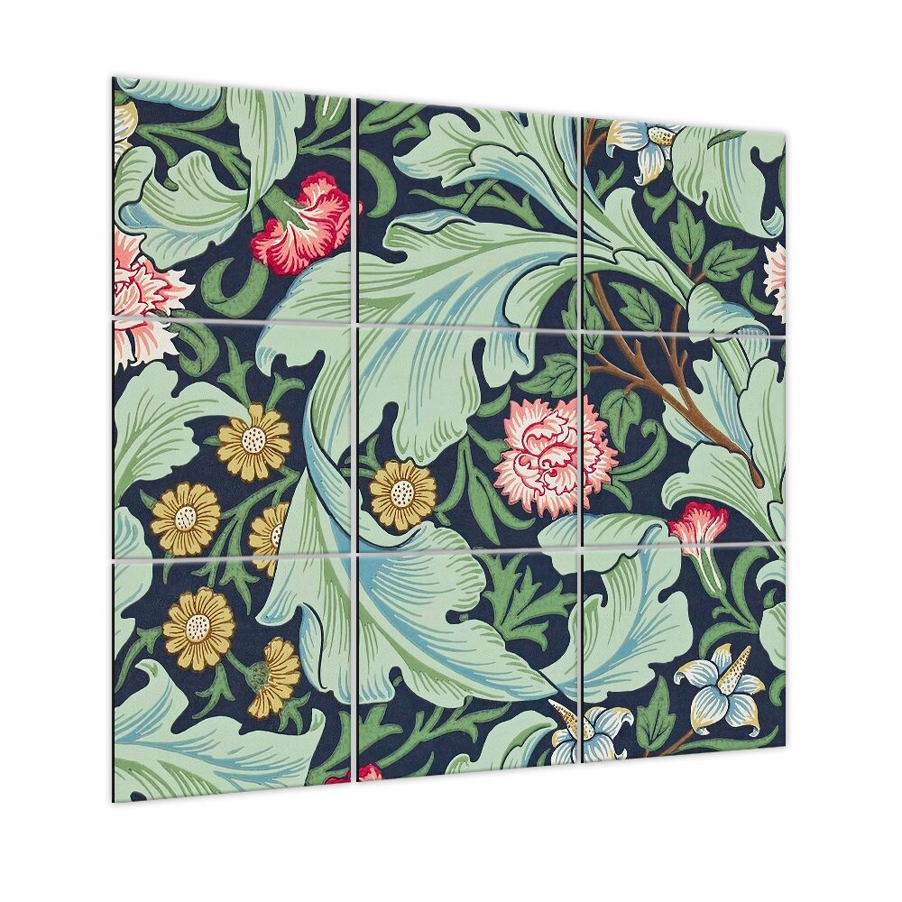 9-tlg. Wandbilder-Set Floral Wallpaper von William Morris