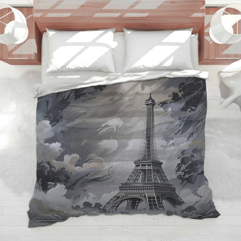 Eiffel Tower Bedding Architecture Comforter Modern, Twin Extra Long