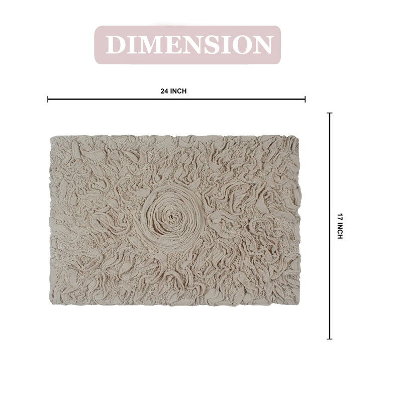 Skammel Cotton Non-Slip Bath Rug, Linen