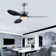 52'' ABS Blades Ceiling Fan With Lights And DC Remote, DC Motor Modern Ceiling Fan With 3 ABS Fan Blades & 2 Down Rods, Indoor Ceiling Fan With Light For Bedroom,Living Room