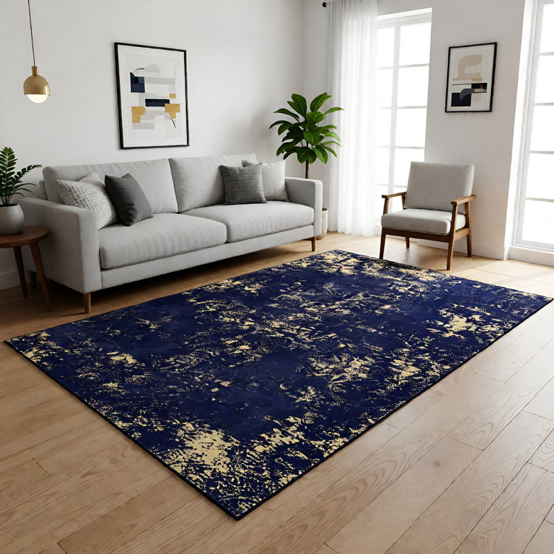 MAVAL Black Washable Rug Doormat Rug, Rectangle 8' x 10'