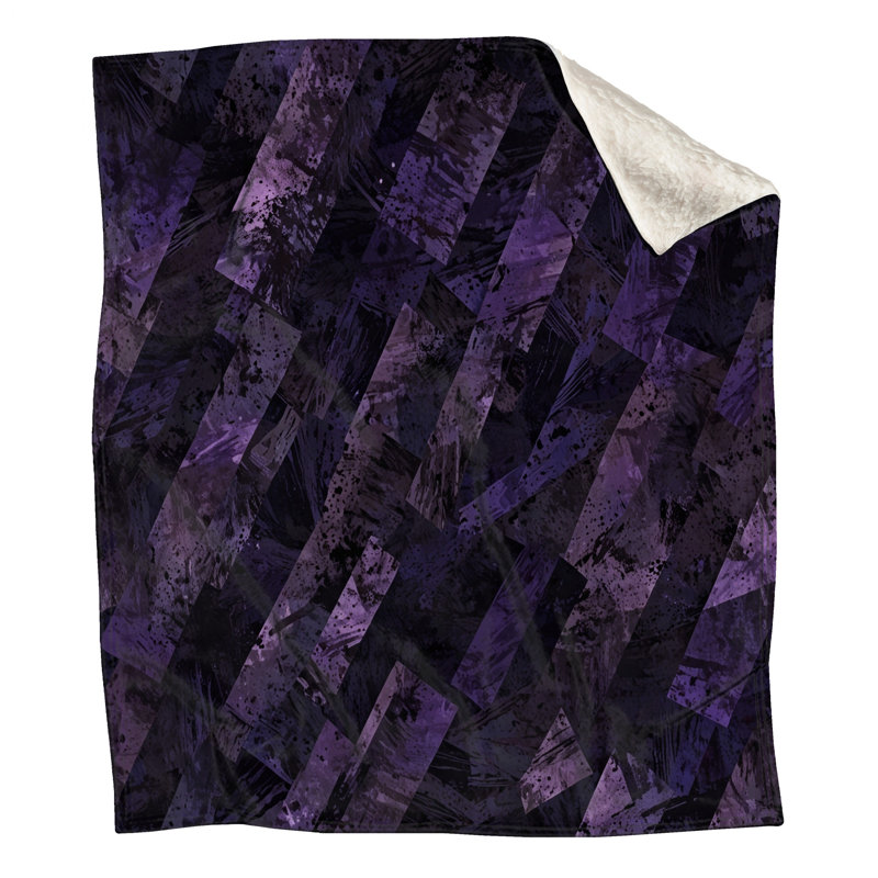 Couvertures mauves à motif géométrique abstrait, L 60 po x H 80 po