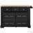 Kitchen Island with 6 Drawers, Pull Out Trash Can Storage, Rolling Kitchen Island on 5 Wheels with Drop Leaf, Power Outlet, 5 Open Side Racks for Kitchen, Dining Room, Black-50091082