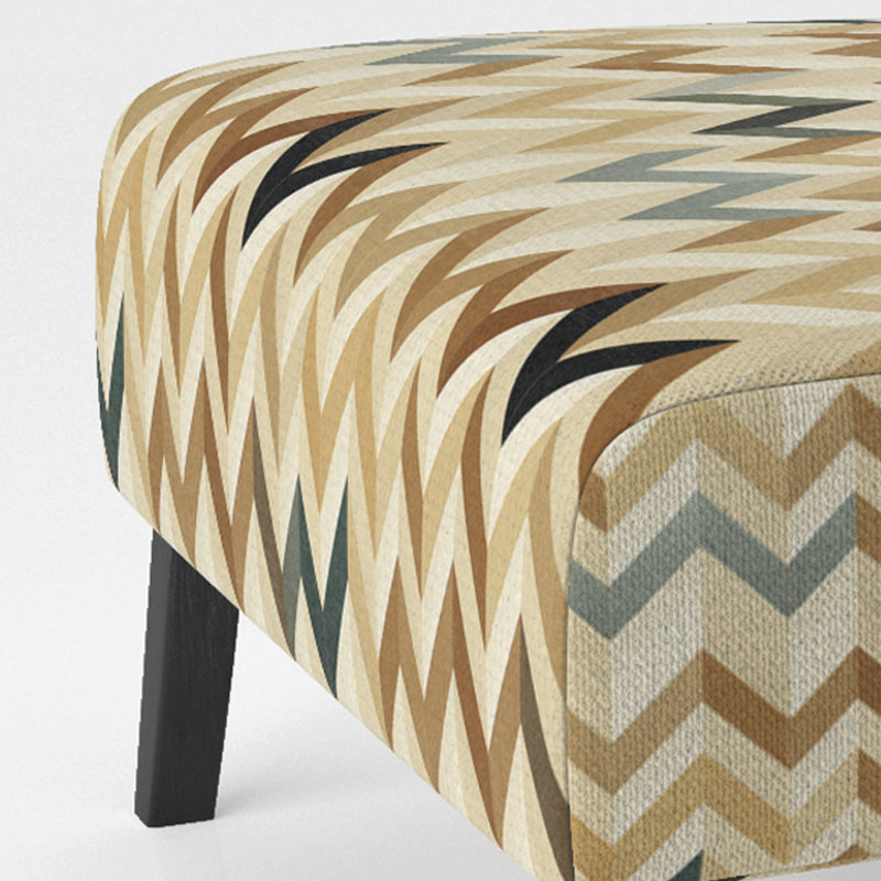Motif géométrique à chevrons harmonisés - Fauteuil d'appoint et fauteuil rembourrés, Mélange de polyester beige