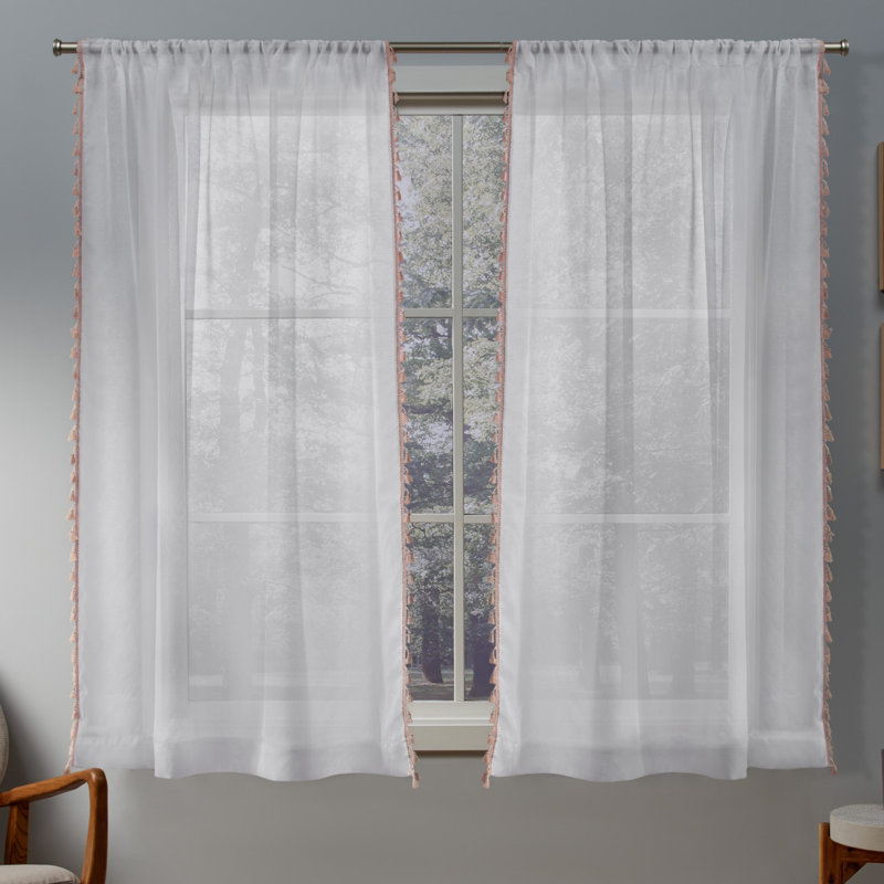 Hucksley Sheer Curtain Pair, 54" W x 84" L, Off-White
