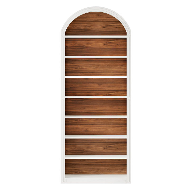 Étagère de rangement ouverte 79,53 "de haut à 8 niveaux blanc et brun pour salon, Brun / Blanc