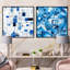 Daanya - Ensemble de 2 collages carrés à formes abstraites-101860792-101860793