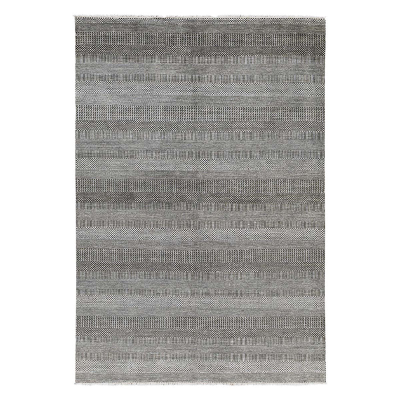 Hand Knotted Striped Area Rug