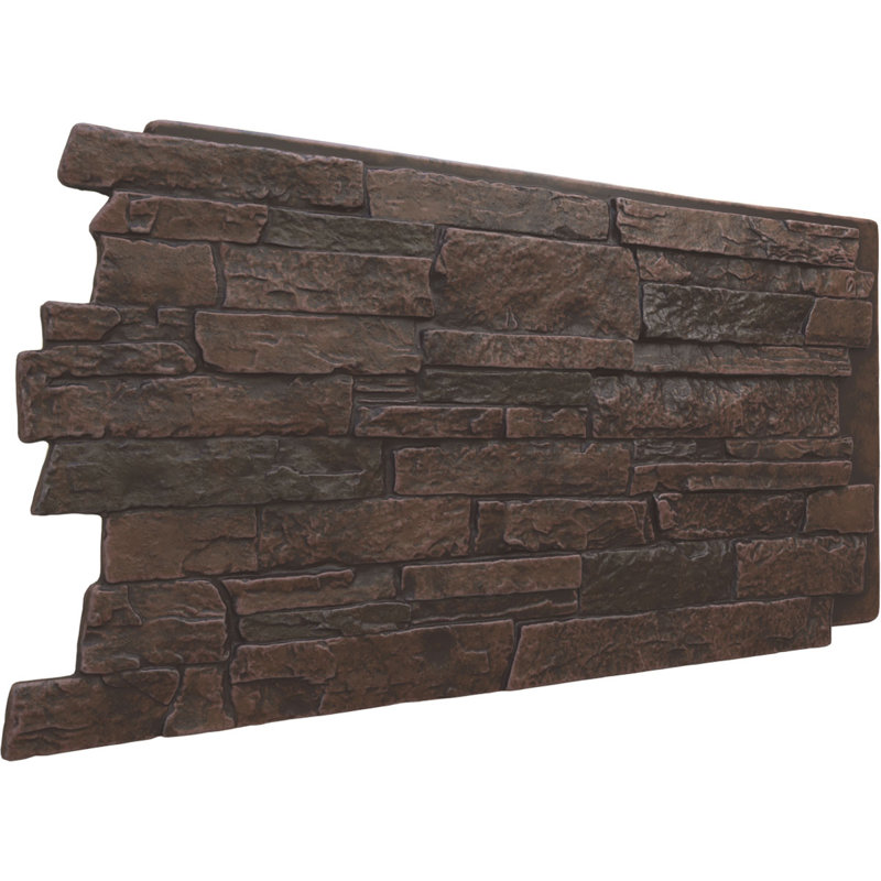 Panneau avec imitation de pierres EverStone Acadia, Tabac foncé