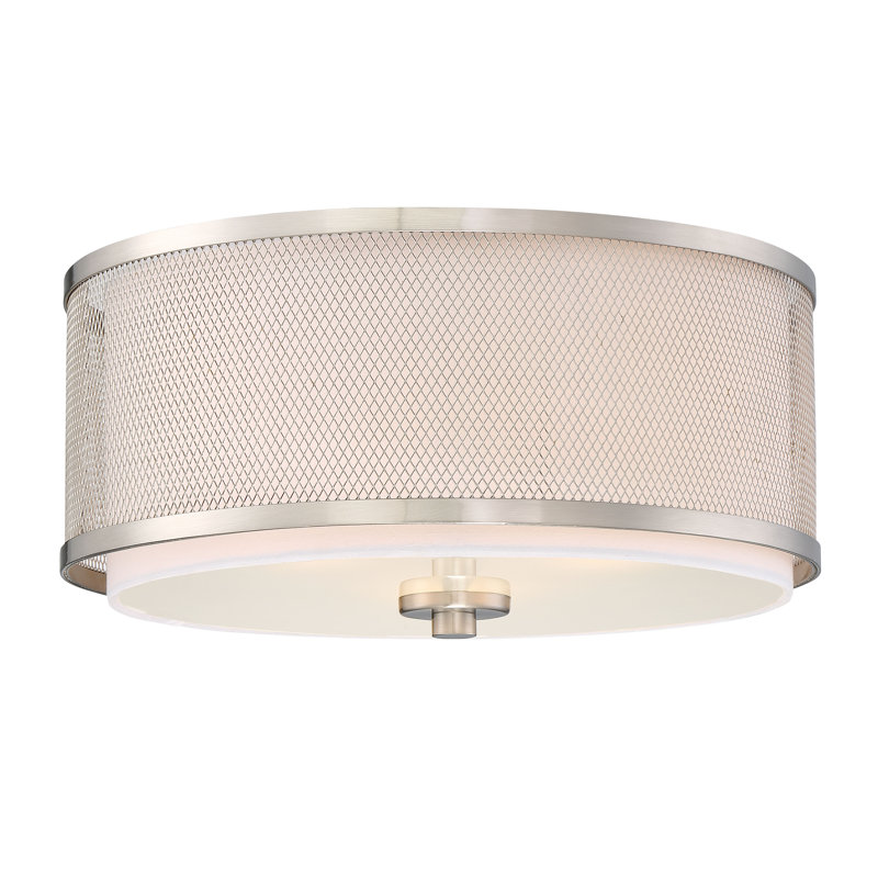 Plafonnier 3 lumières Meridian en nickel brossé, Nickel brossé