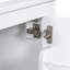 Armoire de rangement de salle de bain blanche de 30 po, meuble-lavabo simple, structure en bois massif, 2 portes et 1 tiroir, fermeture en douceur pour une structure paisible et fonctionnelle