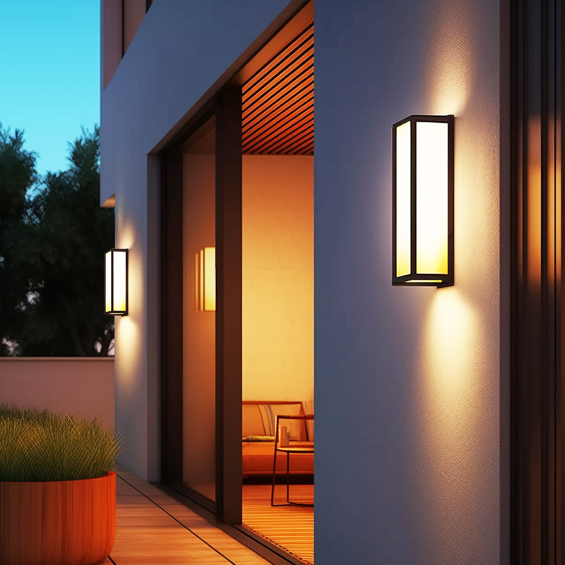Modern Rectangle 30W 3000K LED Outdoor Lights Wall Mount Wall Light Waterproof, Black/White, 15" H x 5.1" W x 4.3" D
