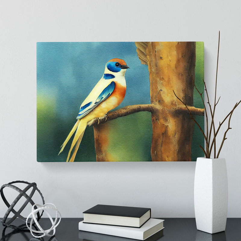 Watercolour Swallow Bird Vol.2 - Wrapped Canvas, 35cm H x 50cm W x 3cm D