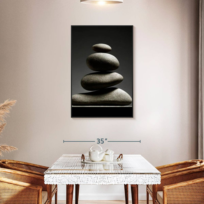 Velours zen, Cadre flottant noir, 29 po x 43 po