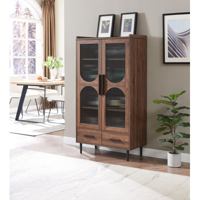 Brenita Wine Bar Cabinet with Glass Door