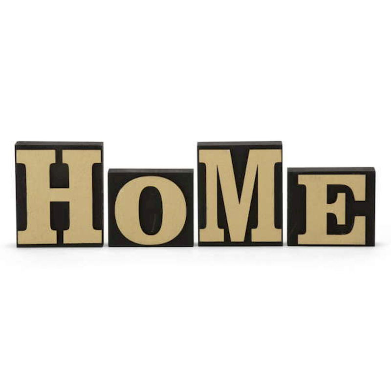 Text & Numbers Letter Block, 3.5" H x 11.5" W x 1" D, Gold/Black