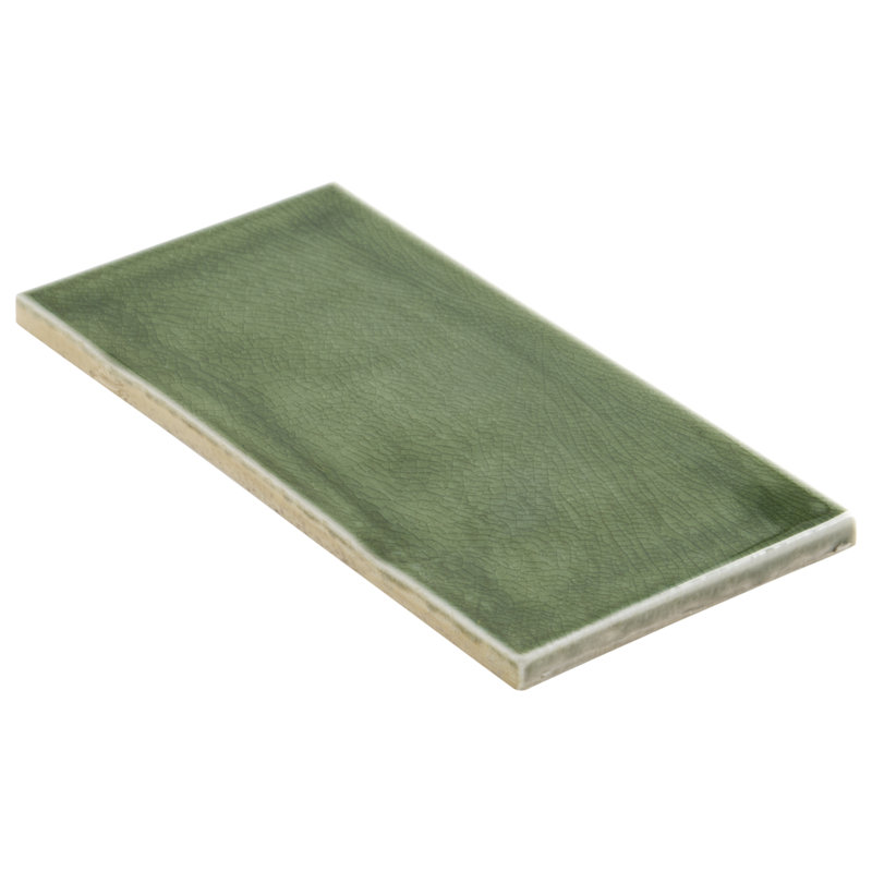Nabi 4 in. x 9 in. Glossy Tile, Deep Emerald Green