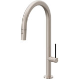 Pull-Down Kitchen Faucet With Button Sprayer - High Arc Spout