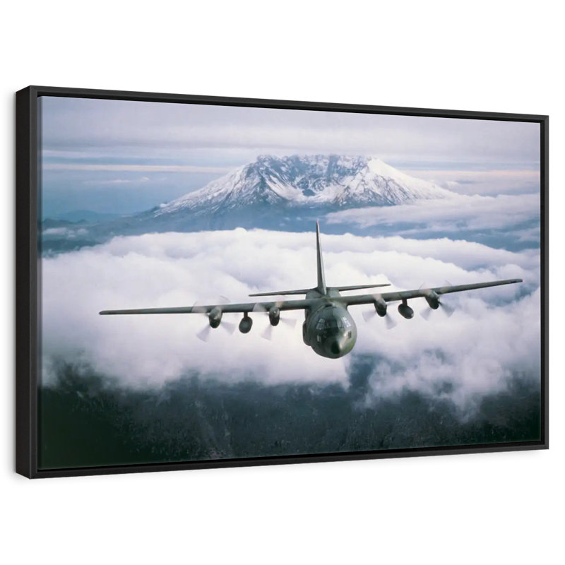 Avion militaire, Cadre flottant noir, 31 po x 21 po