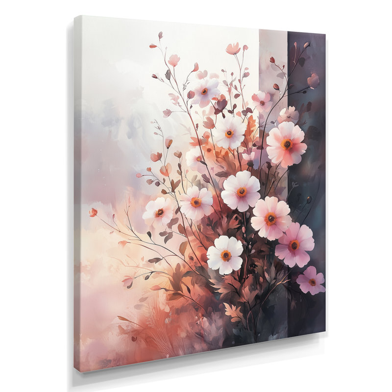 Arviso - art mural floral, H 32 po x l 16 po, Toile tendue, Ne s’applique pas
