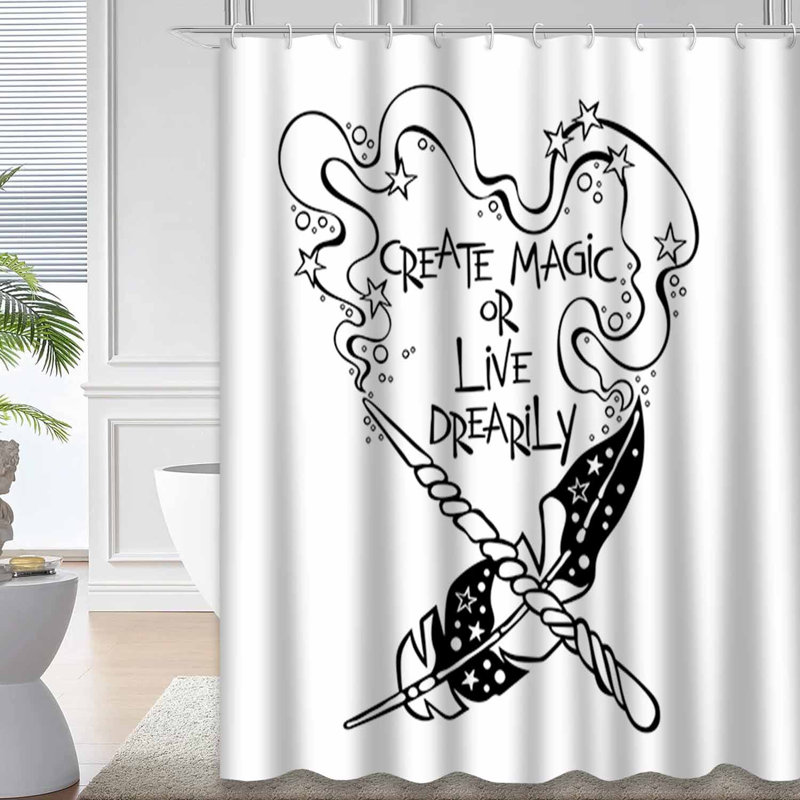 Rideau de douche Live Wand Feather, L 72 po x l 72 po