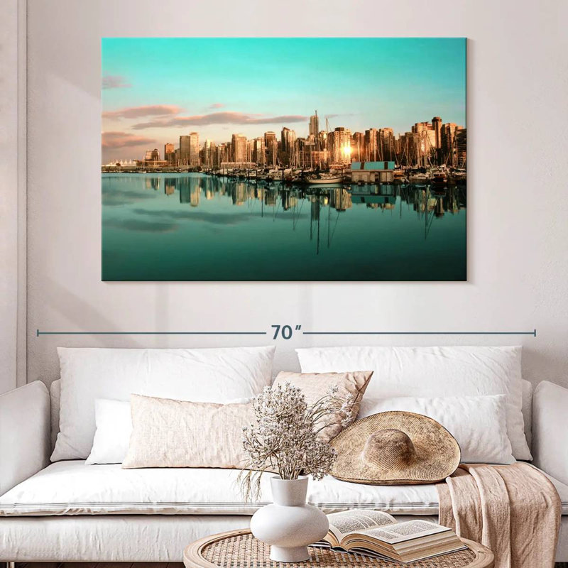 Nicci Vancouver Skyline At Sunset, 34" H x 51" W