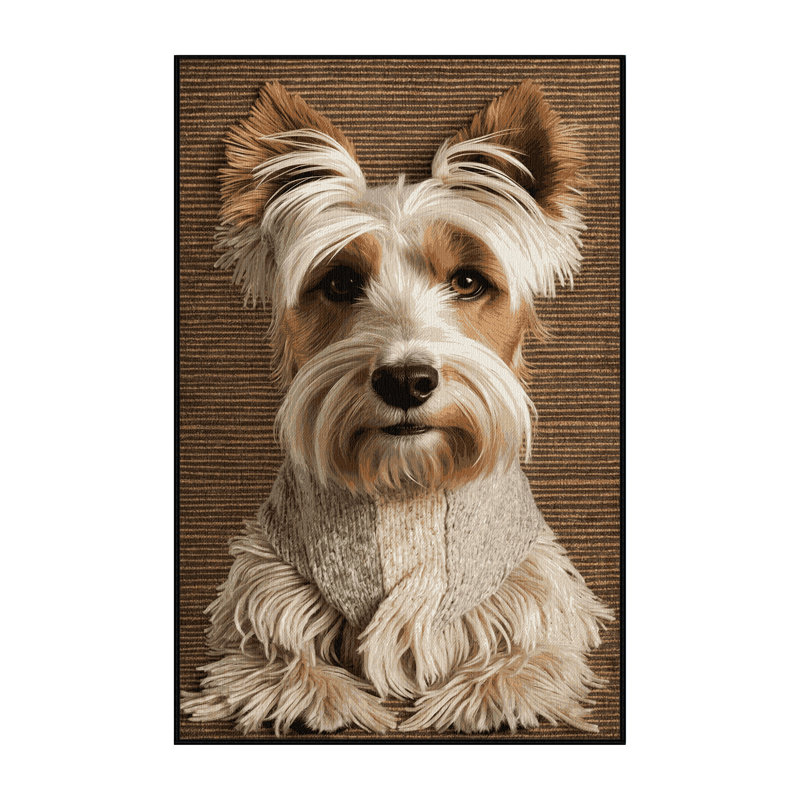 Washable Cesky Terrier Dogs Area Rug, Rectangle 5' x 7'