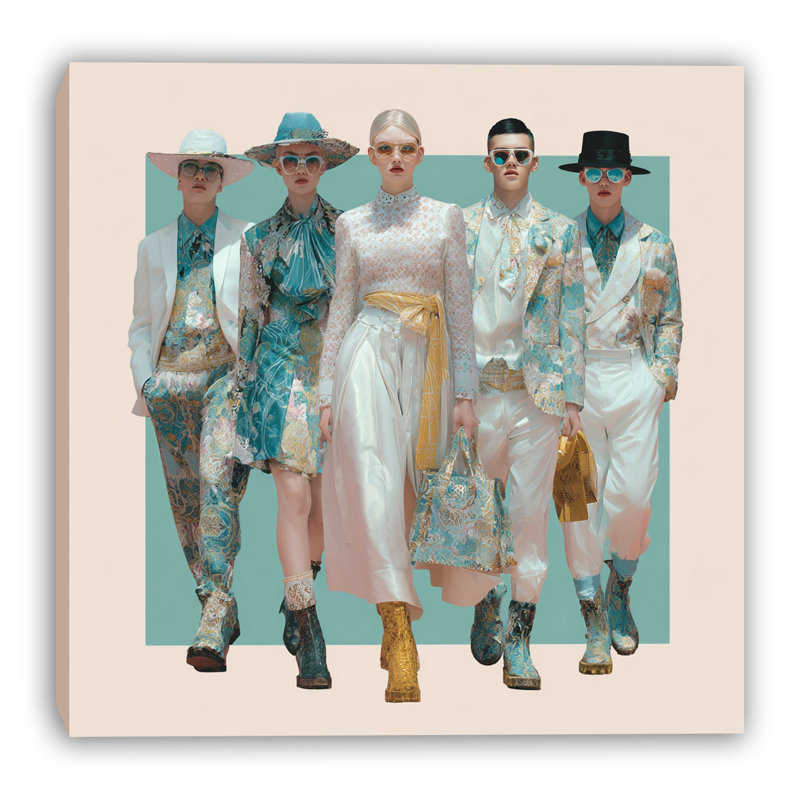 «Pastel Runway», art mural sur toile tendue, L 40 po x H 40 po x P 1,5 po