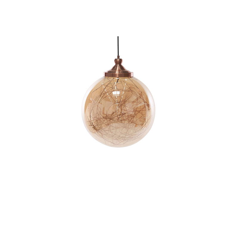 Lalehan 1 - Light LED Sphere Pendant, Copper, 43cm H x 23cm W x 23cm D