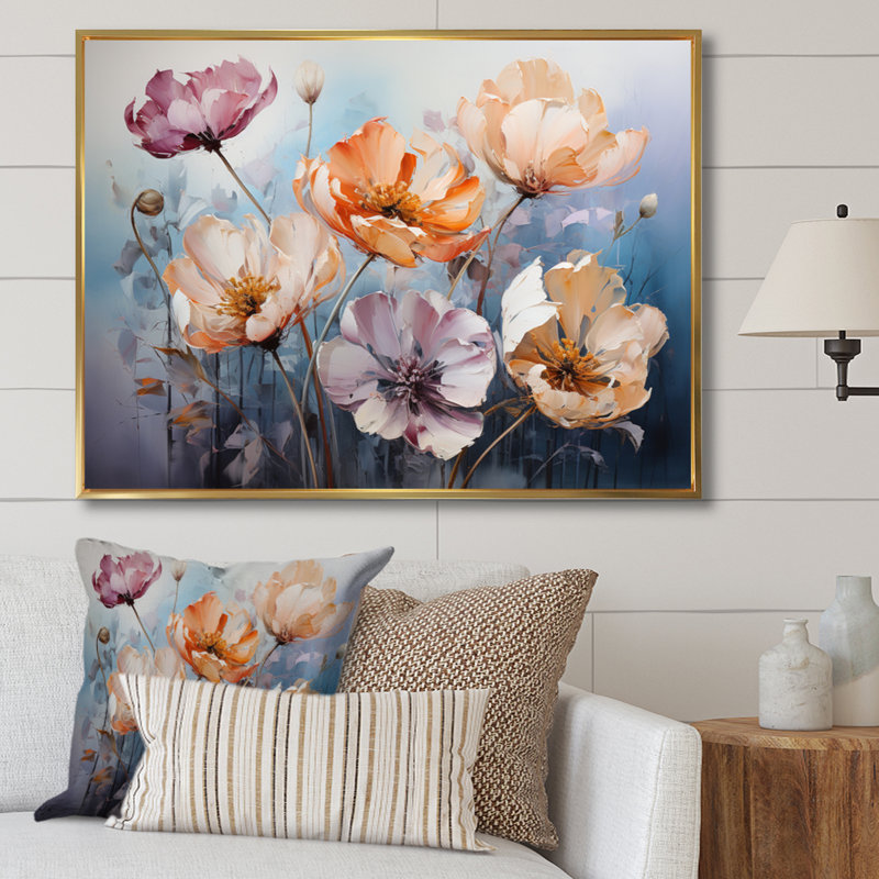 Mauve tulipes mauves - impression, H 30 po x l 40 po x P 1,5 po, Cadre flottant doré