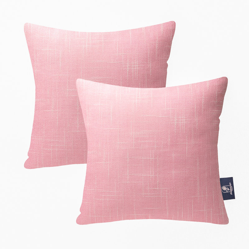 Ensemble de coussins décoratifs en toile de jute, imitation lin et coton, 18 po x 18 po, Rose clair