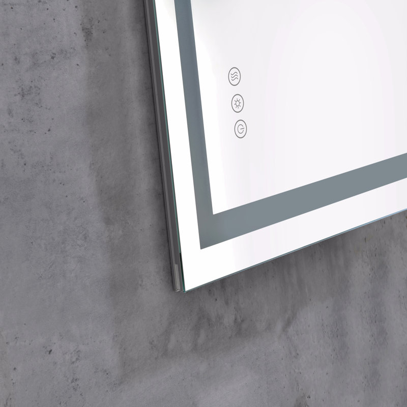 Miroir de salle de bain 40 po x 28 po à DEL avec façade et rétroéclairage, miroir de meuble-lavabo mural, H 40 po x l 28 po