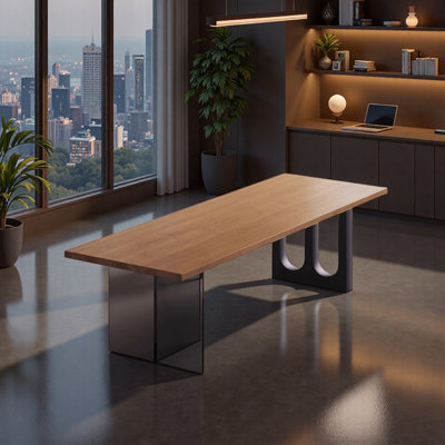 Creative Quality Ash Wood Desktop Large Desk