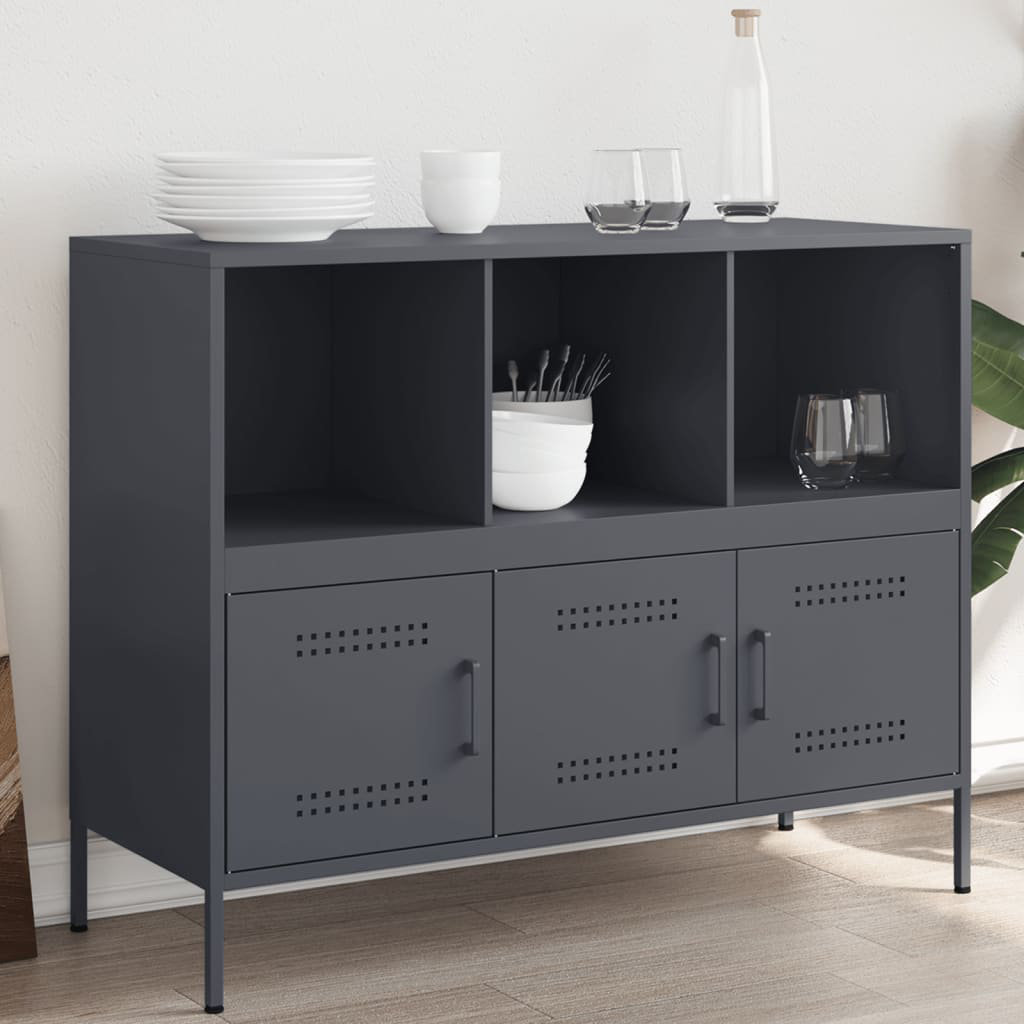 Vidaxl Sideboard Senfgelb 100,5X39x79 Cm Kaltgewalzter Stahl