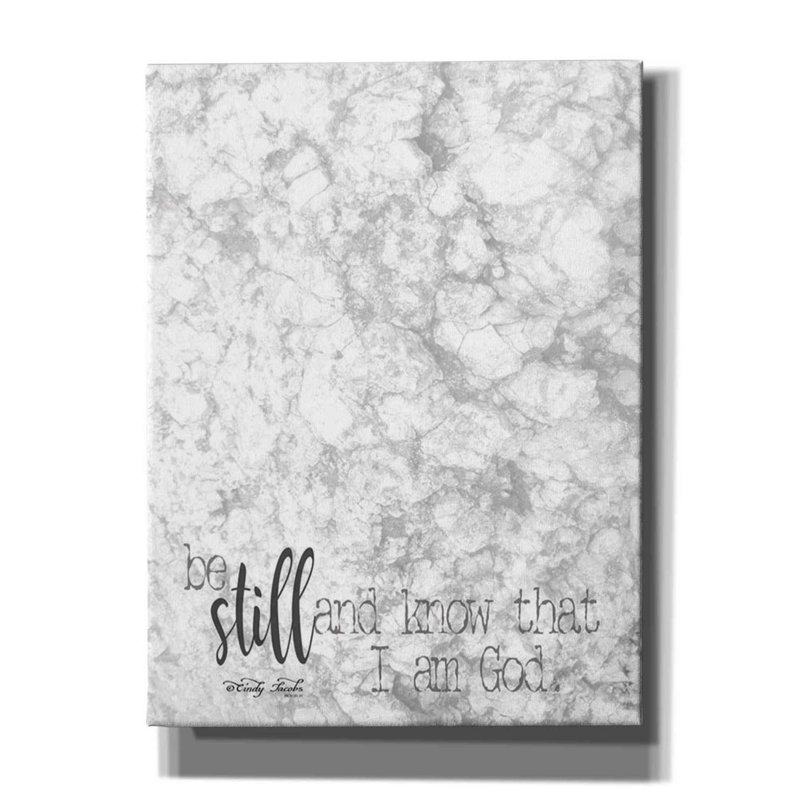'Be Still' by Cindy Jacobs, Canvas Wall Art, 16" H x 12" W x 0.75" D