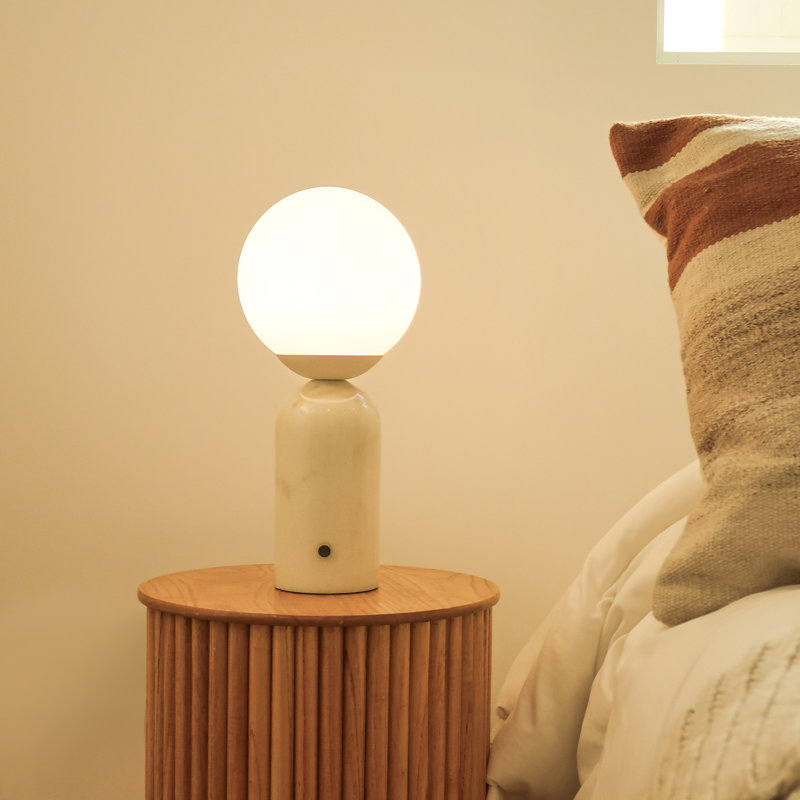 Mila Tall 15 in. Modern Integrated LED Bedside Table Lamp with Touch Sensor and 3-Way Dimming, White