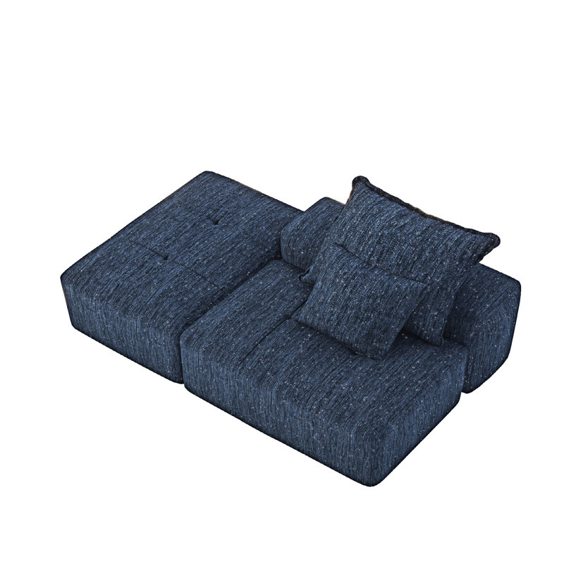 Canapé modulaire combiné avec coussins, Bleu