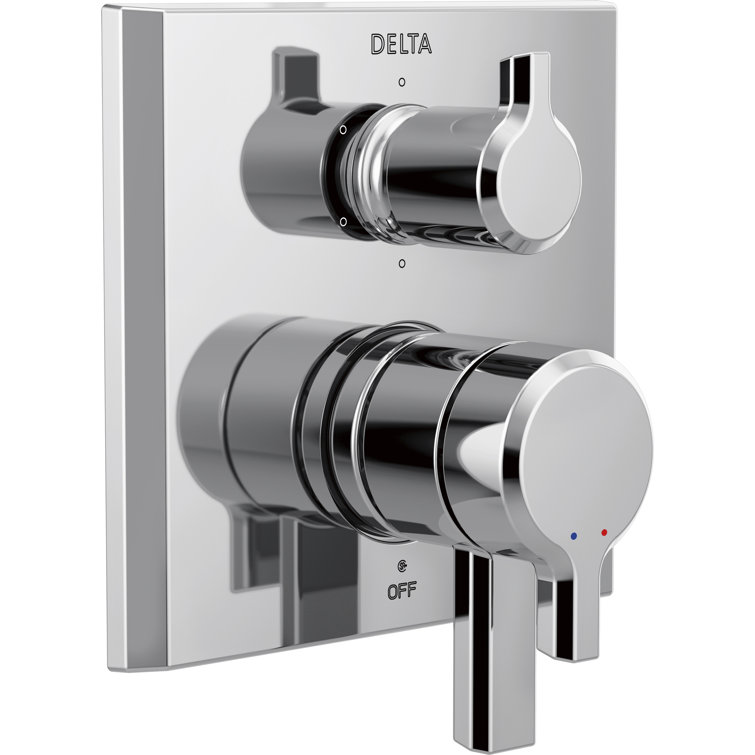 Pivotal 2-Handle Monitor Faucet Trim with 6-Setting Diverter