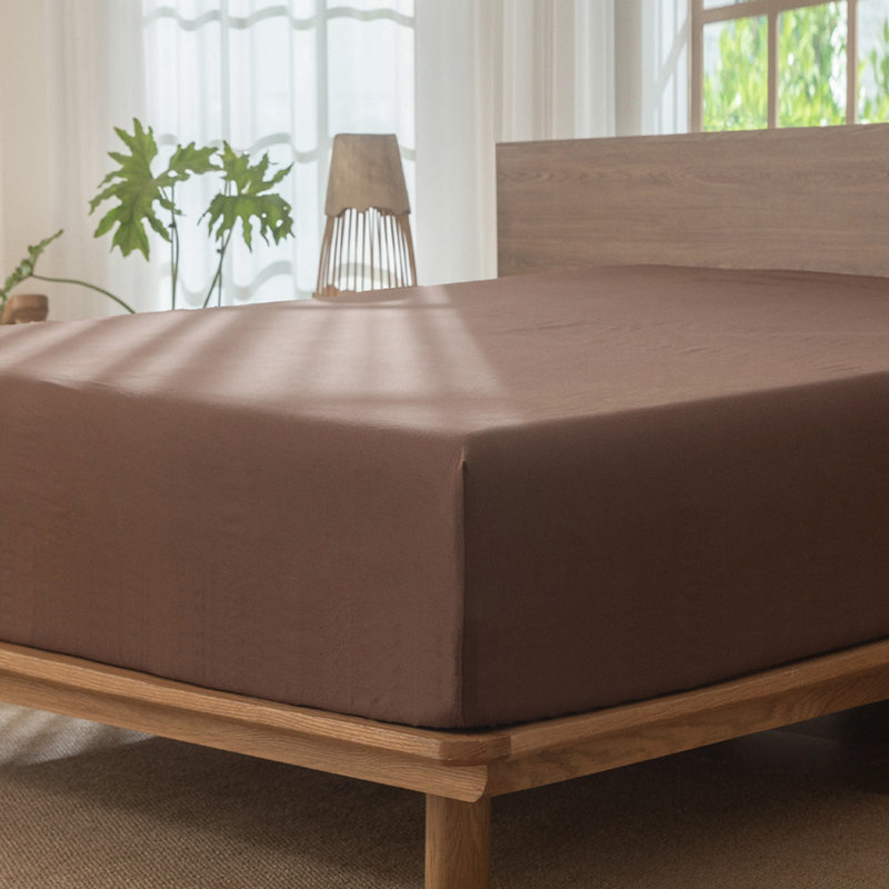 Drap-housse MooMee , Grand lit , Brun cacao